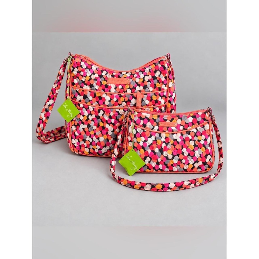Vera Bradley Pixie Confetti Carryall Crossbody &  Little Crossbody Retired New
